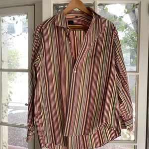 Paul Smith Red and Orange Casual Button Down Shirt